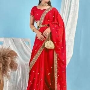 Soft Weight Lace Georgette Embroidery Saree